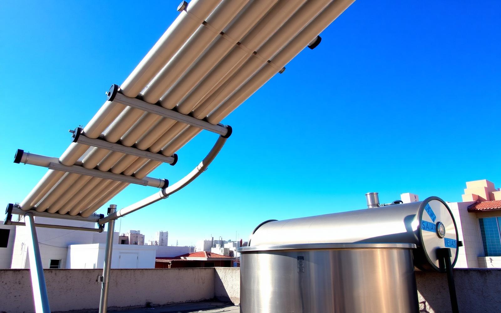 Instalación de calentador solar en azotea